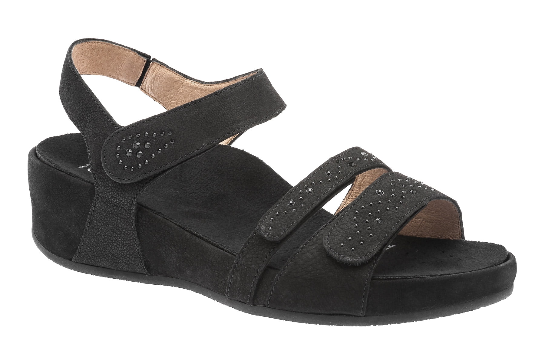 ABEO Gabrielle - Wedge Sandals in Black - Walmart.com