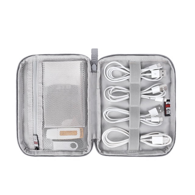 bubm Cable de teléfono Cargador Banco de baterías Banco de energía Bolsa de almacenamiento Oranizer Bolso de viaje Gris / Negro AweSitey DZ5267-01B