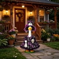 thumbnail image 4 of PiGOGI Halloween Witch Goose Outfit for 23 Inch Statue Skirt with Spooky Witch Hat Set Outdoor Porch Lawn Yard Patio Garden Party Decor, 4 of 5