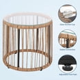thumbnail image 4 of Soonbuy 3 Piece Outdoor Seating Acapulco Chair，Glass Top Side Table and 2 Chairs with Cushions PE Rattan All-Weather Patio Conversation Bistro Set for Patio Gardenet, 4 of 8