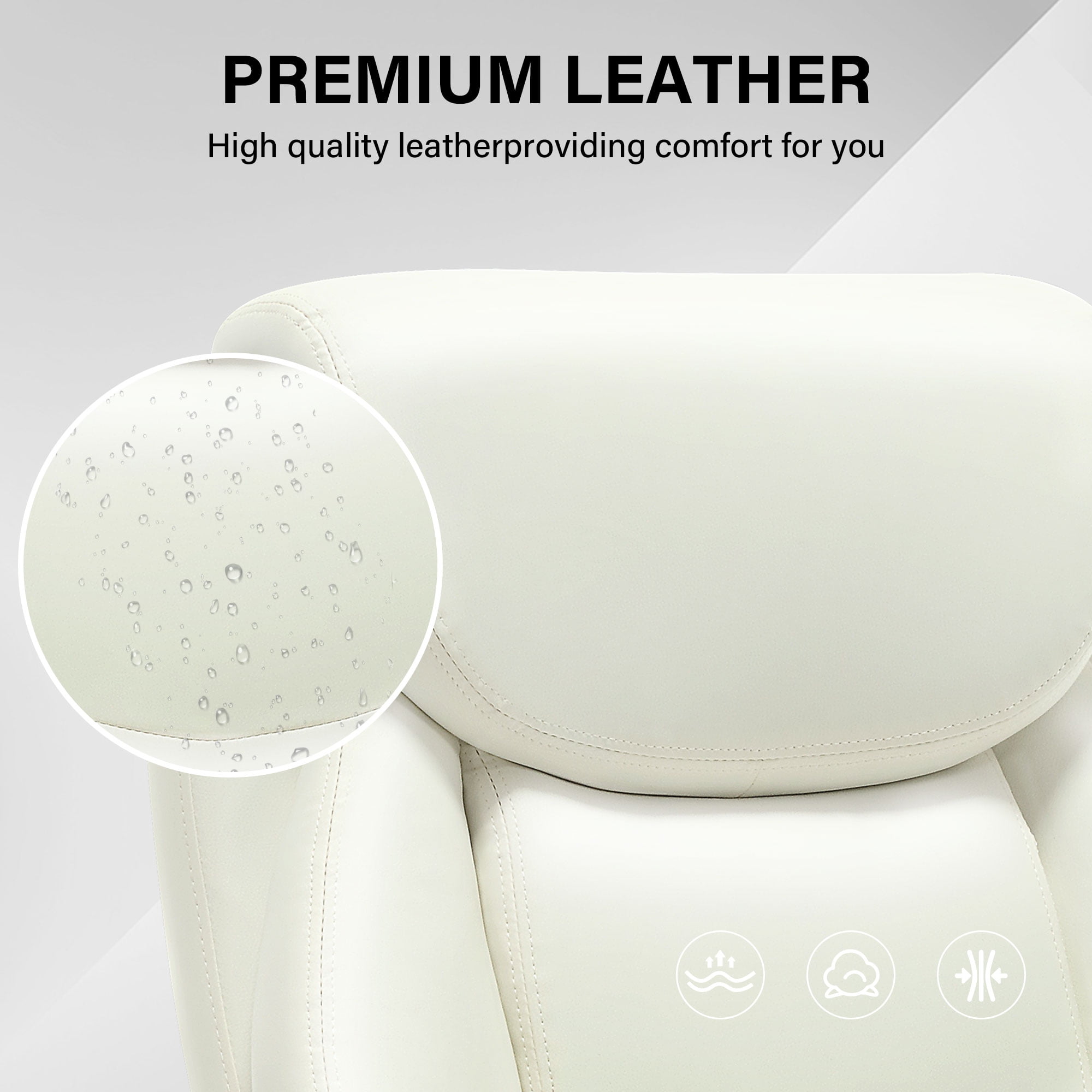 JONPONY Big and Tall Office Chair 500LBS Wide Seat Ergonomic Computer Desk Chair High Back Executive Leather Chair Adjustable Task Chair Lumbar Back Support 8 Hours Heavy Duty Design,White