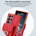 thumbnail image 3 of K-Lion for Samsung Galaxy S22 Ultra Wallet Case with Card Holder, PU Leather Shockproof Crossbody Case with Metal Snap Adjustable Strap Lanyard Compatible with Samsung Galaxy S22 Ultra,Red, 3 of 7