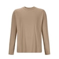 thumbnail image 4 of Mens Long Sleeve Shirts Cotton Crew Neck Soft T Shirt Casual Lightweight Solid Loose Fit Cozy Pajama Blouses, 4 of 4
