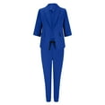 thumbnail image 4 of Hontri Women's Trousers Suit, Women's Office Trouser Suit Trouser Suit Trousers 2 Piece Suit Plain Two Piece Slim Fit Sporty Trouser Suit Blue Xl, 4 of 7