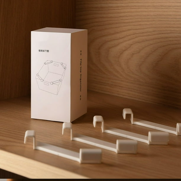 Varillas de soporte apilables para cajas de almacenamiento | Juego de 4 varillas de plástico blancas para organizar y apilar contenedores | Solución de organización que ahorra espacio en casa y la