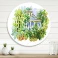 thumbnail image 2 of Designart 'White House In The Green Woods' Traditional Circle Metal Wall Art 23x23 - Disc of 23, 2 of 5