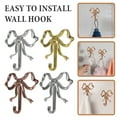 thumbnail image 6 of Shoreew Metal Bow Shape Wall Hooks Decorative Key Bag Hanging Hook Load-bearing Towel Hat Jacket Key Holder for Home Decor, 6 of 7