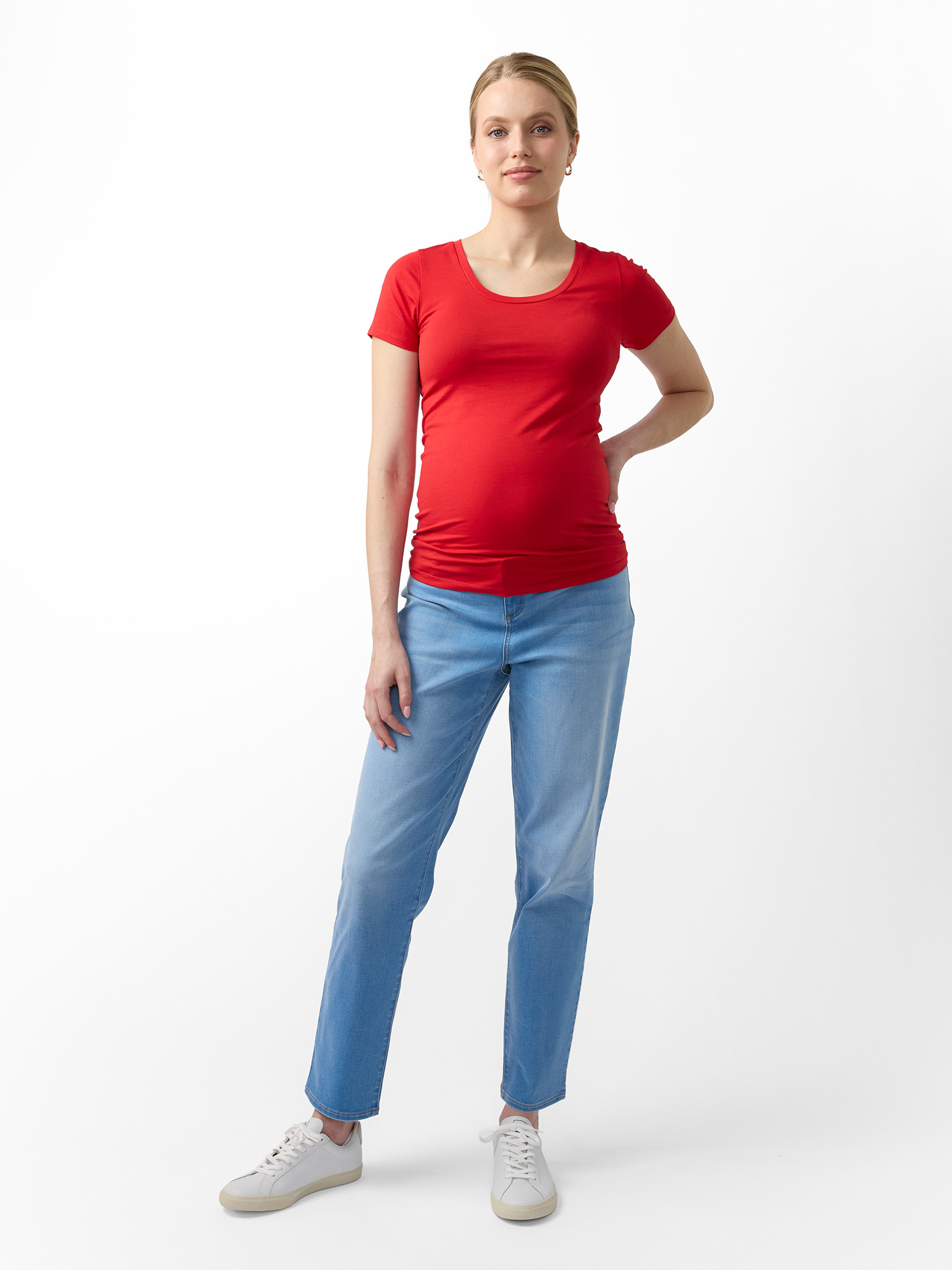 Ingrid & Isabel For Every Belly Women's Maternity Short Sleeve Fitted Scoop Tee, Sizes S-XXL