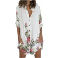 thumbnail image 1 of Cárdigan de manga larga estampado a la moda para mujer, camisa holgada de un solo pecho, camiseta de manga larga con solapa/camisa Pompotops  FGAJ21642, 1 of 9