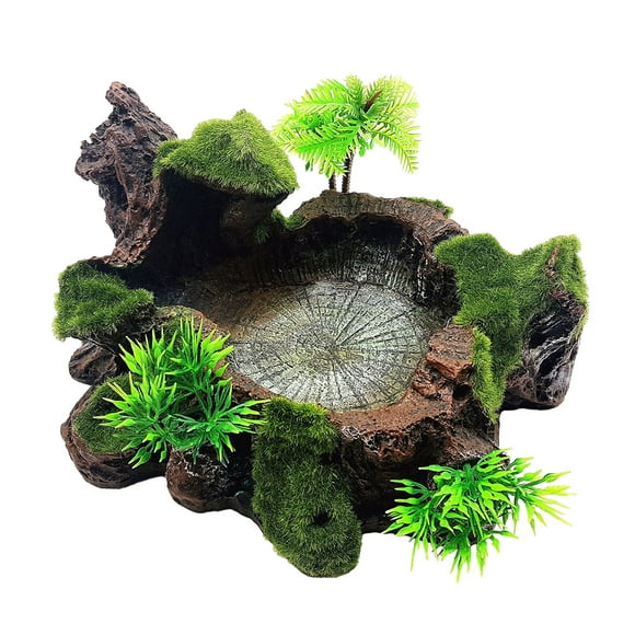 Bearachild Cuenco de resina duradero para reptiles, diseñado para resistir la prueba del tiempo, de agua y comida para reptiles fácil de limpiar Decoración