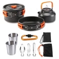thumbnail image 3 of Utensilios de cocina al aire libre Camping Picnic plegable Vajilla Non-Stick 2-3 personas Pote reutilizable Freíranjado con bolsa de almacenamiento 11 Piezas Naranja Monstrate OD003506-02B, 3 of 7