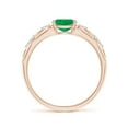 thumbnail image 2 of ANGARA Natural Oval Emerald Vintage Style Ring with Diamond Accents in 14K Rose Gold for Women (Size-7x5mm) | May Birthstone, Birthday, Anniversary, Jewelry Gift for Women | Natural Emerald Ring, 2 of 9
