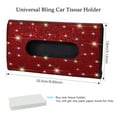 thumbnail image 2 of OTOSTAR Bling Bling Car Sun Visor Tissue Box Mask Holder, Pure Handmade Crystal Auto Napkin Box Holder PU Leather Backseat Paper Towel Box with 1 Tissue Refill (Red), 2 of 7