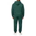 thumbnail image 4 of Hearthz Sweatsuits for Men 2 Piece Drawstring Solid Color Y2k Tracksuit Sweatsuit Set Fall Winter Big and Tall Sweatsuit for Men Dark Green M, 4 of 4