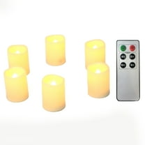 Candle Choice Flameless LED Battery Operated Votive Candles with Remote and Timer 6-Pack