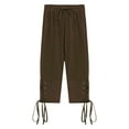 thumbnail image 4 of Aislor Boys Medieval Ankle Banded Pirate Pants Kids Renaissance Viking Pirate Cosplay Costume Halloween Fancy Pants Coffee 7-8, 4 of 7