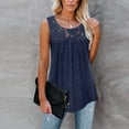thumbnail image 4 of tarylea Tank Top for Women Lace Cutout Front Sleeveless Blouses Dressy Casual Loose Fitted Shirts Scooped Neck Pleated Front Tunic Top, 4 of 7