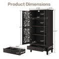 thumbnail image 4 of Tcbosik Sideboard Buffet Cabinet with 2 Doors, 55" Tall Storage Cabinet with Drawer and Adjustable Shelf, Accent Cabinet for Kitchen, Dining Room, Living Room, Black, 4 of 7