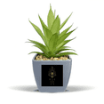 thumbnail image 1 of Pot de Fleurs Ananas Faux Motif Totem Triangle Géométrique Alien Mini Décor, 1 of 3