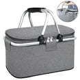thumbnail image 2 of Cesta de picnic grande, bolsa térmica portátil plegable con forro aislante, diseño a prueba de fugas para aventuras al aire libre, construcción duradera, bolsa reutilizable de moda para uso diario,, 2 of 5