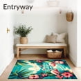 thumbnail image 3 of ODIKA 6'x9' Machine Washable Non-Slip Area Rug, Summer Flamingo Coir Tropical Beach Vibe Doormat High Traffic Rug, Pink, 99171, 3 of 7