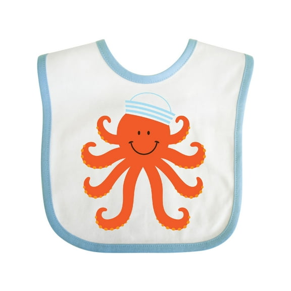 Inktastic Orange Octopus Cute Sea Creature Nautical Boys or Girls Baby Bib