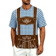 thumbnail image 3 of Telankuip Men's Bavarian Oktoberfest Shirt Summer Short Sleeve Crew Neck Plaid Printing and Funny 3D Graphic Tees Casual Loose Comfortable Breathable Festival T-Shirts 1-Blue XXXXXL, 3 of 5