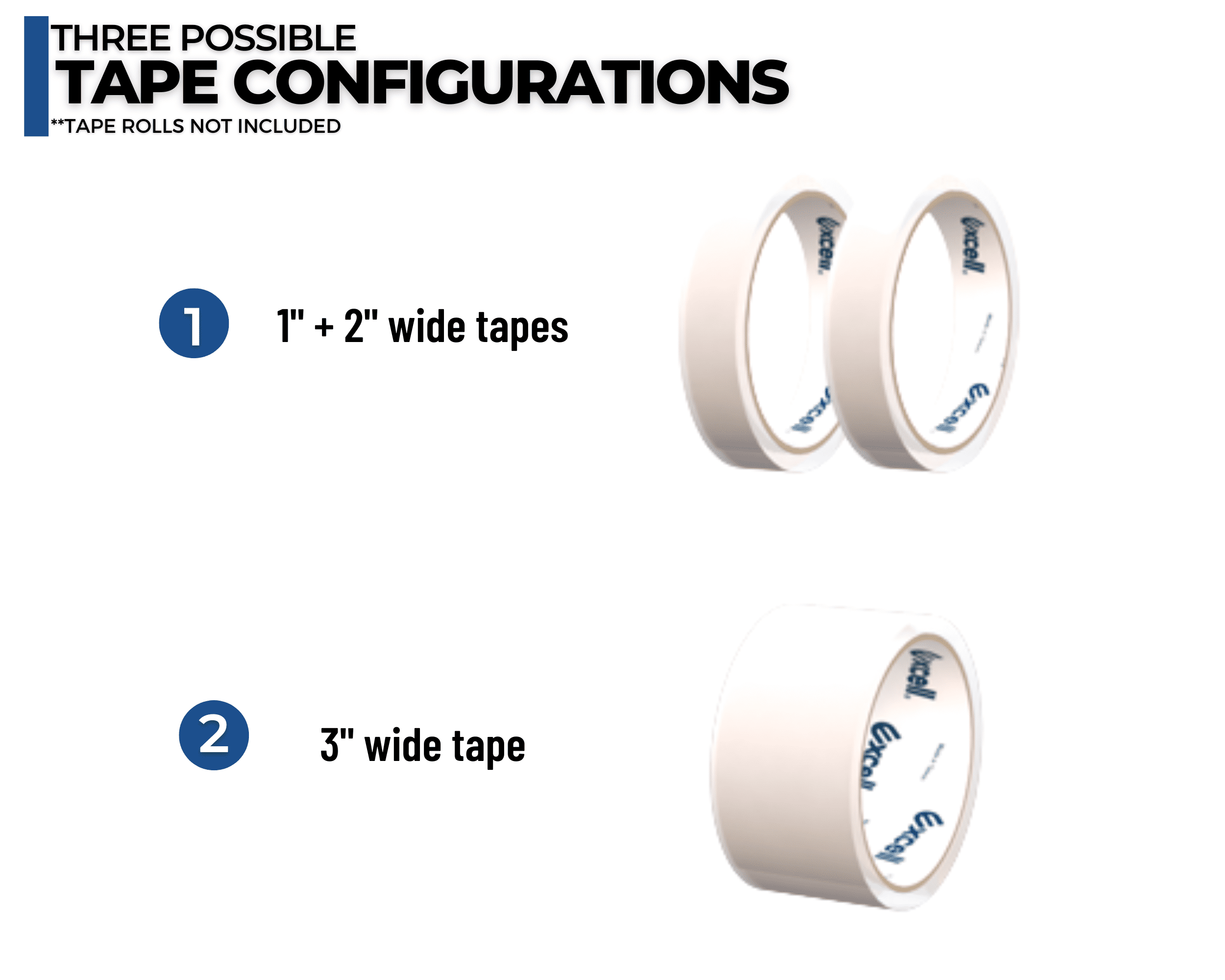 Excell ET-12271 Premium EXTRA WIDE™ Multi-Rolls Steel Desktop Tape Dispenser (2" Wide, 3" Core)