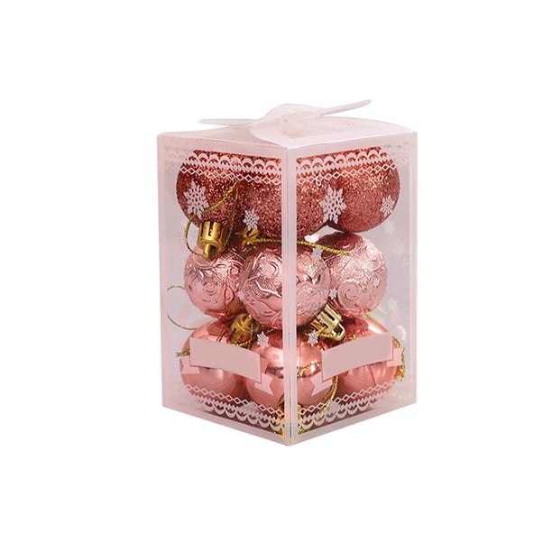Inteprter Paquete de 12 bolas de Navidad colgantes para decoración de fiestas, adornos para exteriores, Bar, Hotel, colgantes reutilizables de Kits de decoración para fiestas Oro rosa