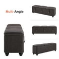 thumbnail image 6 of MCombo Storage Ottoman Bench, Faux Leather Upholstered Footstool with 3 Storage Compartments, Bed End Bench for Bedroom, Entryway W431(Dark Brown), 6 of 9