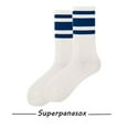 thumbnail image 6 of New Women Men Striped Socks Soft Breathable Crew Socks Casual Slouch Athletic Matching Socks, 6 of 6