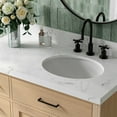 thumbnail image 6 of Ariel Hepburn 42 Inch Single Oval Sink Bathroom Vanity With Carrara White Quartz Countertop 1.5 Inch Edge In Oak, 6 of 10