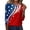 Red #019, variant on Womens 250th Anniversary USA Shirts 3/4 Sleeve Tshirts Casual Red White and Blue Print Tops Independence Day Patriotic Pullover 4th of July Celebration Party Round Neck 1776-2026 Blouses Dark Blue L