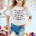 thumbnail image 2 of XEGLSBU Shirts for Girls 12-14 Oversized Birthday Girl Short Sleeve Tee Summer Crewneck T Shirt Casual Fit Basic Shirts White Size 10-11 Years, 2 of 4