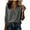 *Gray, variant on Women's 3/4 Sleeve Button Down Shirt,Casual Solid Color V Neck Blouse with Chest Pockets Green,Women's Plus XL