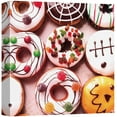 thumbnail image 3 of PixonSign Canvas Print Wall Art Glazed White Donuts for Halloween Food Dessert Photography Realism Glam Colorful Multicolor Ultra for Living Room, Bedroom, Office - 12"x12", 3 of 5
