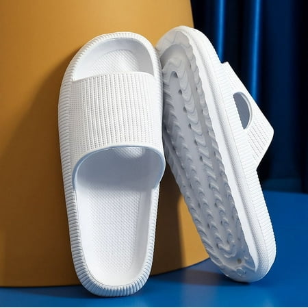Slippers for Women and Men  Pillow House Slippers Shower Shoes Indoor Slides Bathroom Sandals  Ultimate Comfort  Lightweight  Thick Sole  Non-Slip  Easy to Clean
