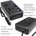 thumbnail image 4 of Car Inverter Converter, 2 AC Outlets 2 USB Ports Efficient Stable 200W Car Power Inverter  for Road Trips, 4 of 7
