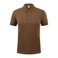 thumbnail image 2 of Homenesgenics Mens Shirts 3xl Tops for Men Solid Color Casual Shirt Button-Down Short Sleeve Tops Brown XXXXL, 2 of 7