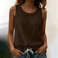thumbnail image 2 of Eryao Womens Cotton Linen Tank Tops 2026 Side Slit Sleeveless Gauze Shirt Crew Neck Lightweight Comfy Dressy Tunic Blouses Top Brown,XXL, 2 of 9