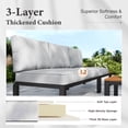thumbnail image 5 of MF Studio 6-Piece Outdoor Patio Furniture Set with 45" Fire Pit Table, 6-Seat Outdoor Patio Sectional Conversation Set, Patio Fire Pit Set for 6 People, Black & Light Gray, 5 of 11