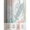 thumbnail image 3 of Teal Red Coastal Sheer Curtains for Living Room Bedroom Summer Lobster Coral Nautical Sheer Curtains 63 Inch Long 2 Panels Set Light Filtering Curtain Window Treatments Drapes for Dining Room, 3 of 6