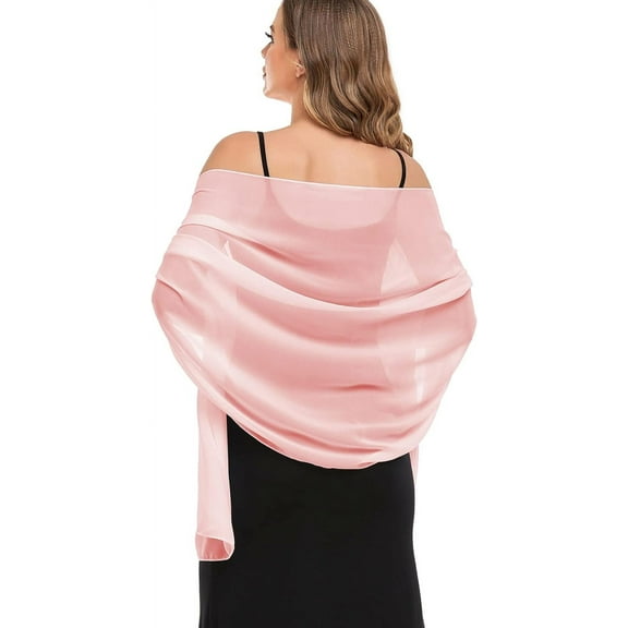 CAILDANL Shawls and Wraps for Evening Dresses Sheer Chiffon Women Elegant Soft Silky Wraps Wedding Bridal Scarf