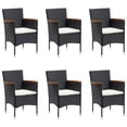thumbnail image 4 of vidaXL 7 Piece Patio Dining Set with Cushions Black, 4 of 10