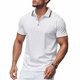 thumbnail image 1 of Blusa y camisa de manga corta con cuello vuelto para hombre, de verano, de malla, informal, holgada, con solapa y botones, de poliéster., 1 of 9
