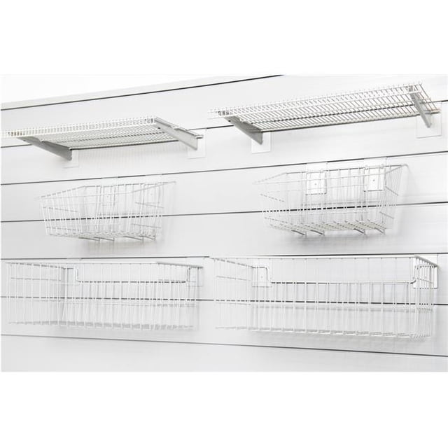 CrownWall CW6SB-K Universal Slatwall Shelf & Basket Kit - 6 Piece