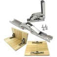 thumbnail image 3 of 2pcs Thickened 90 Degree Foldable Hinge Bracket Connecting Cabinet Hinge Hidden Bracket Table Frame Furniture Accessories, 3 of 5