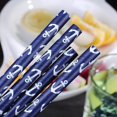 thumbnail image 2 of CTIGERS Cute Anchor Patterns Paper Straws Navy Blue Biodegradable Drinking Straws Box of 100, 2 of 8