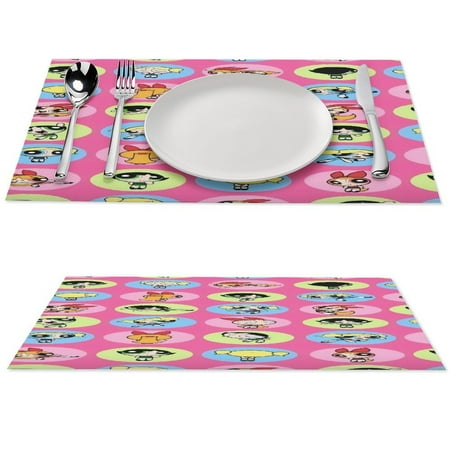 

The Powerpuff Girls Cute cartoon table mat non-slip heat-resistant washable 6 PCS