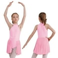 thumbnail image 5 of Aiihoo Girls Shiny Lyrical Dance Dress Sleeveless Halter Neck Leotard Wrap Skirt Modern Jazz Ballet Dress Pink 16, 5 of 6